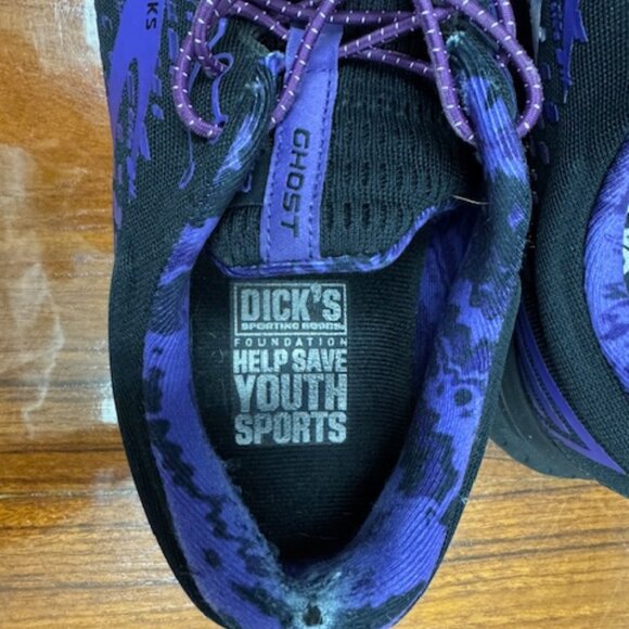 Brooks Men's Ghost 13 shoes Black / Purple Size 8 Medium - Picture 3 of 11